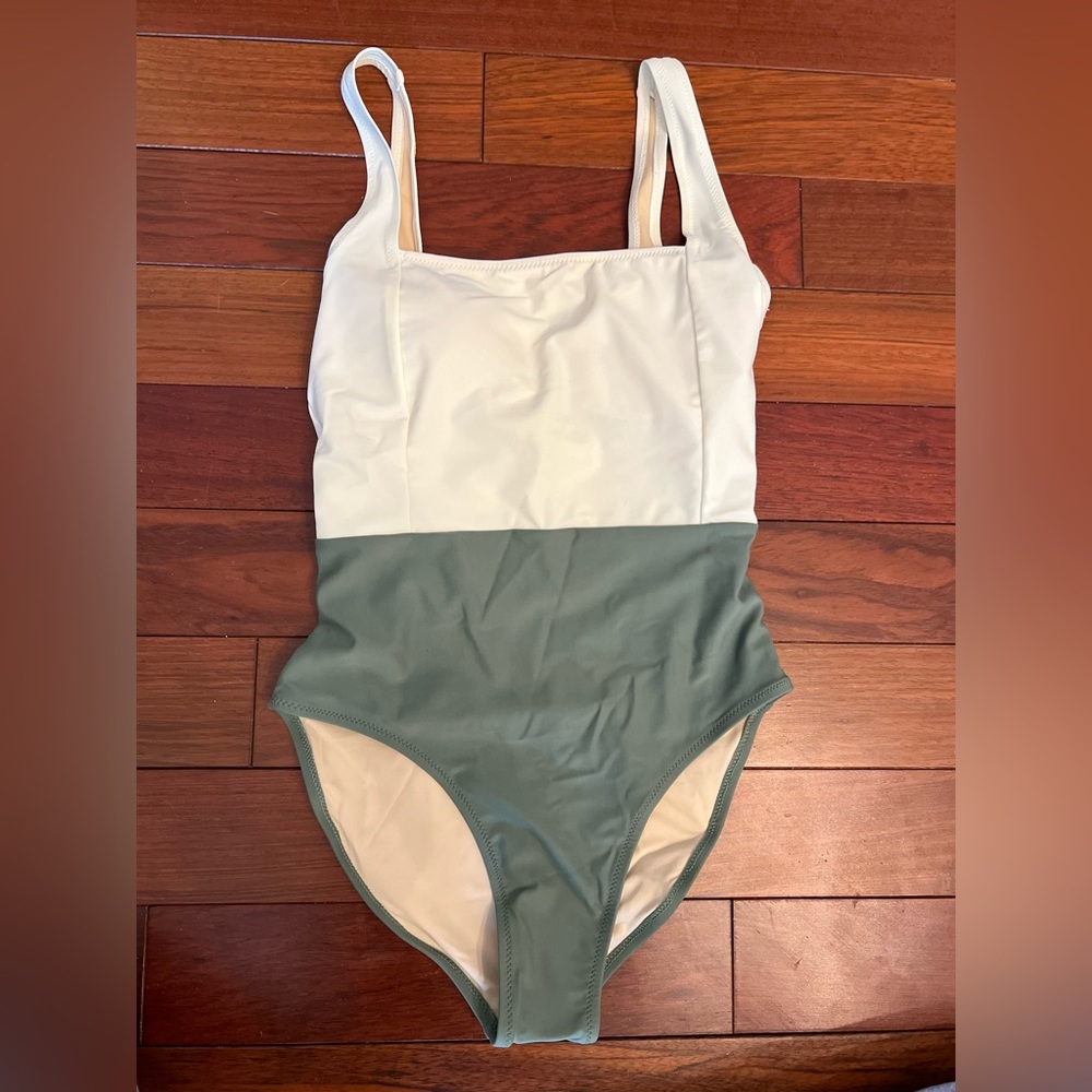 Baltic Born Kingston Color Block Olive One Piece Swimsuit NWT